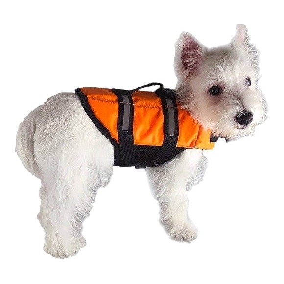 Dog Life Jacket Vest Orange Size M - Picture 1 of 7
